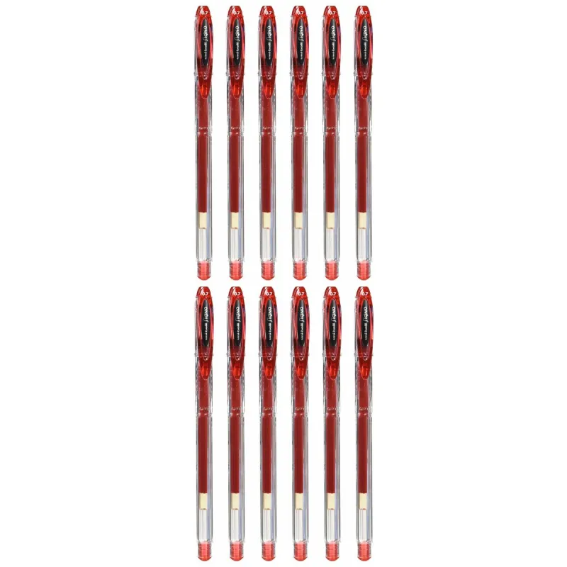 Liquid ink pen Uni-Ball Rollerball Signo Basicos UM-120 Red 0,5 mm (12 Pieces)
