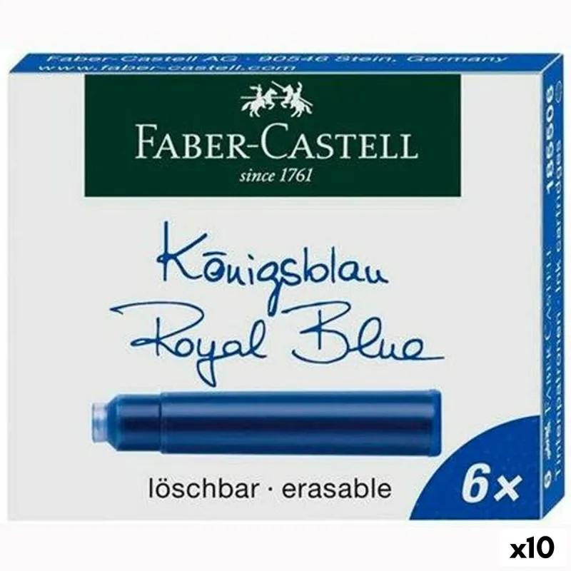 Refill for ballpoint pen Faber-Castell 185506 Dark blue Cartridge Pen Calligraphy Pen (10 Units)