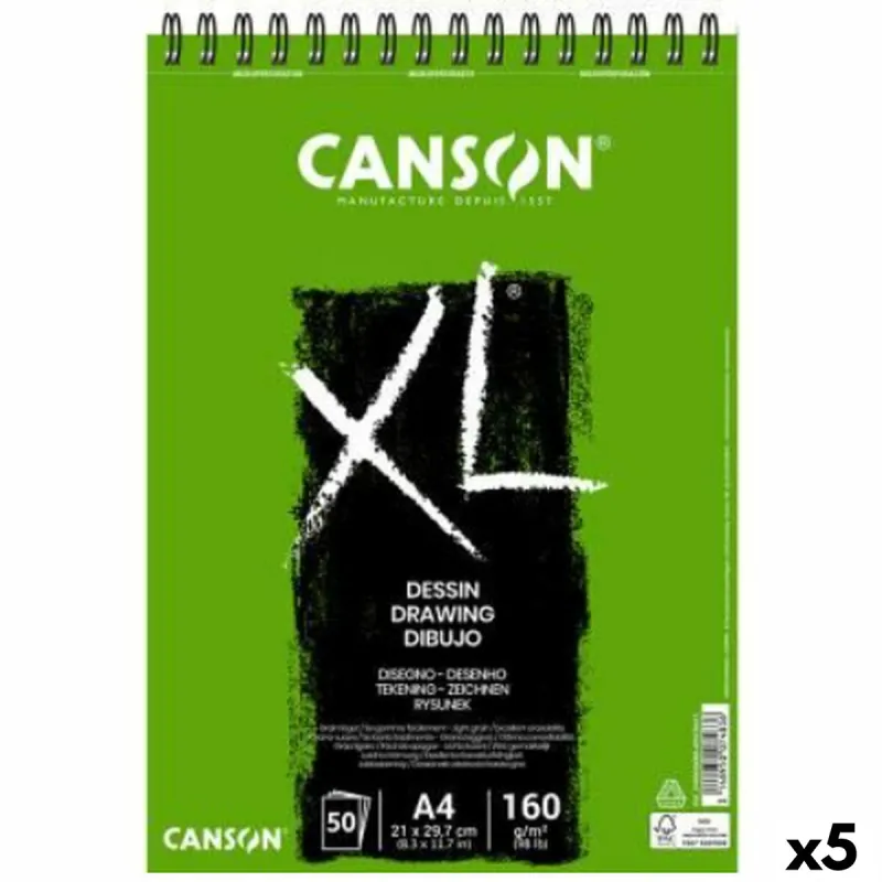 Skiču bloks Canson XL Drawing Balts A4 5 gb. 50 Loksnes 160 g/m2