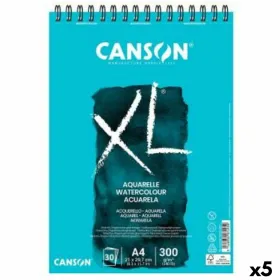 Piirustusalusta Canson XL Aquarelle Valkoinen A5 20 Levyt 148 x 210 mm (5 osaa)