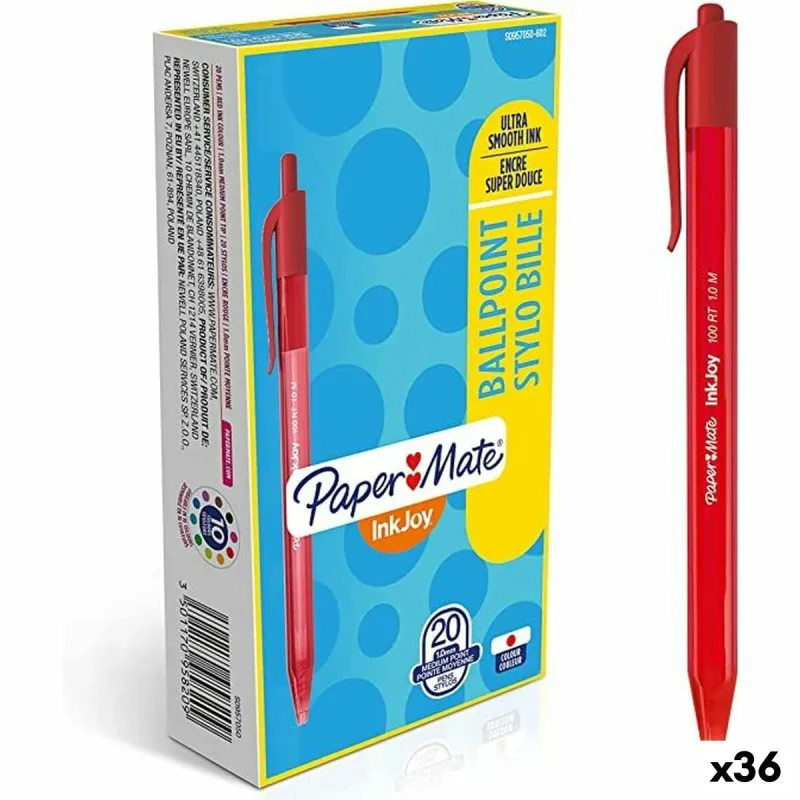 Kynä Paper Mate Inkjoy 20 Kappaletta Punainen 1 mm (36 Osaa)