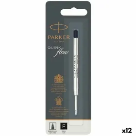 Kuulakärkikynän täyttö Parker Quink Flow Musta 0,8 mm (12 osaa)
