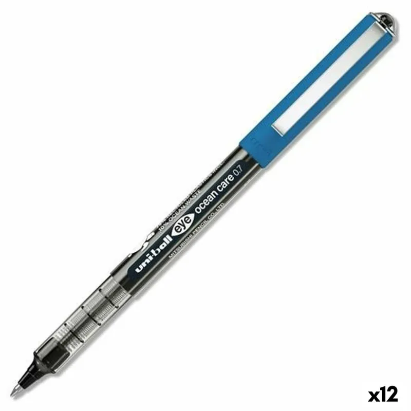 Täytekynä Uni-Ball Eye Ocean Care Musta 0,7 mm (12 osaa)