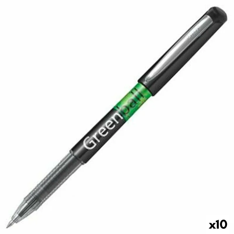 Ручка с жидкими чернилами Pilot Green-Ball Чёрный 0,35 mm (10 штук)