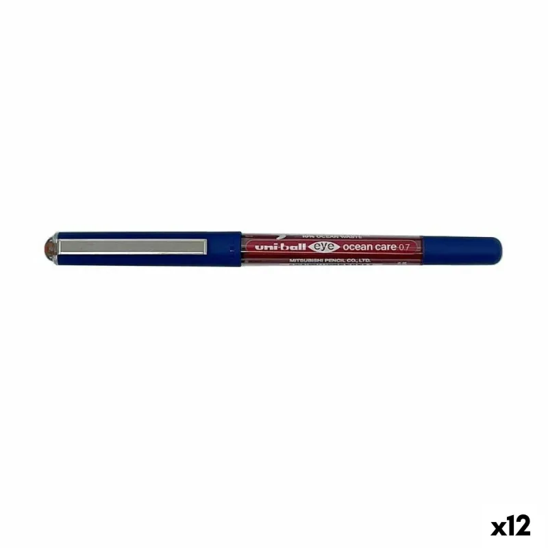 Rašiklis su skystu rašalu Uni-Ball Eye Ocean Care 0,7 mm Raudona (12 vnt.)