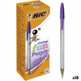 Kuulakärkikynäsetti Bic Cristal Fun Purppura 1,6 mm (18 osaa)