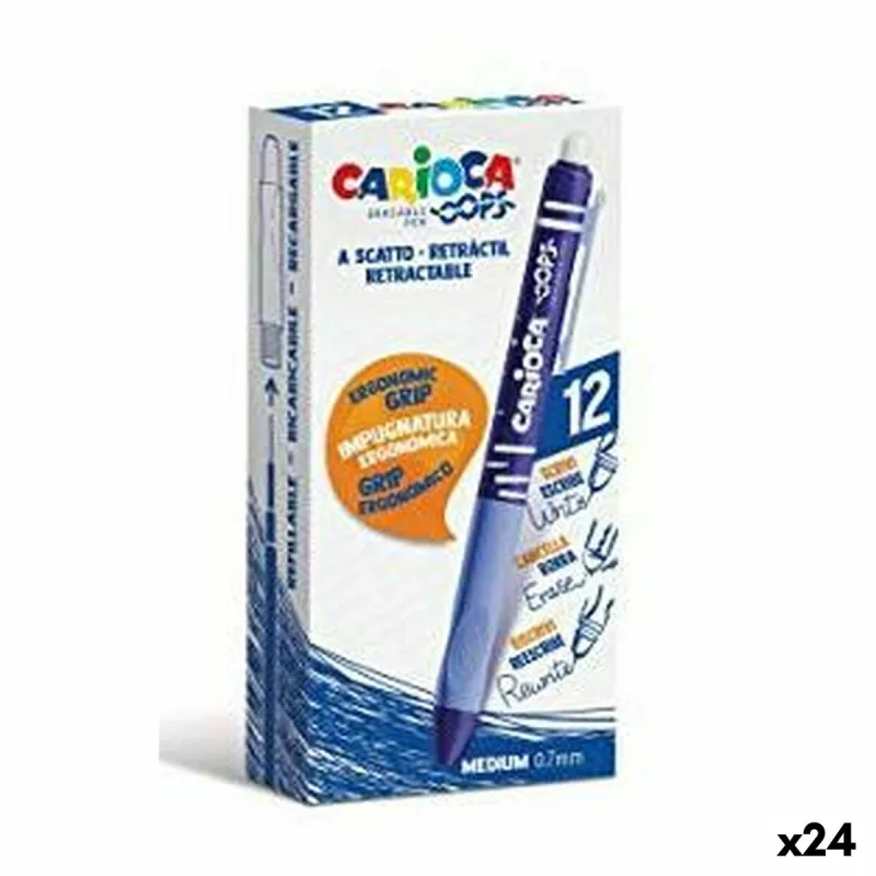 Set of Biros Carioca Blue 0,7 mm (24 Units) (12 Pieces)