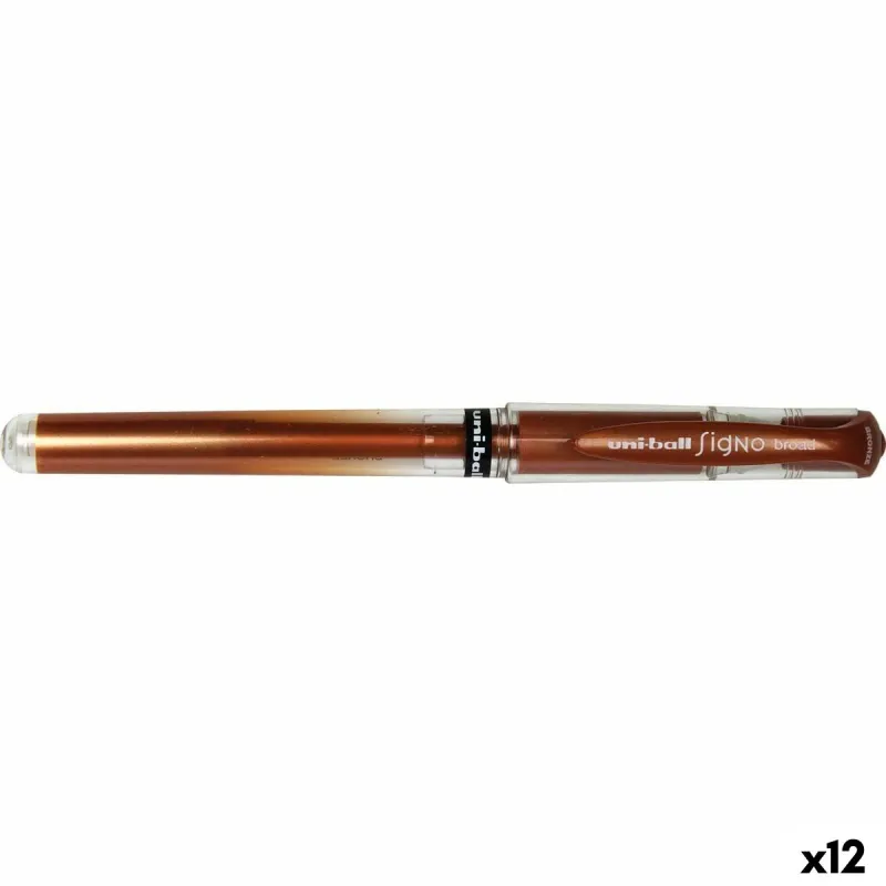 Гелевая ручка Uni-Ball SIGNO BROAD Бронзовый 0,6 mm 1,0 mm (12 штук)