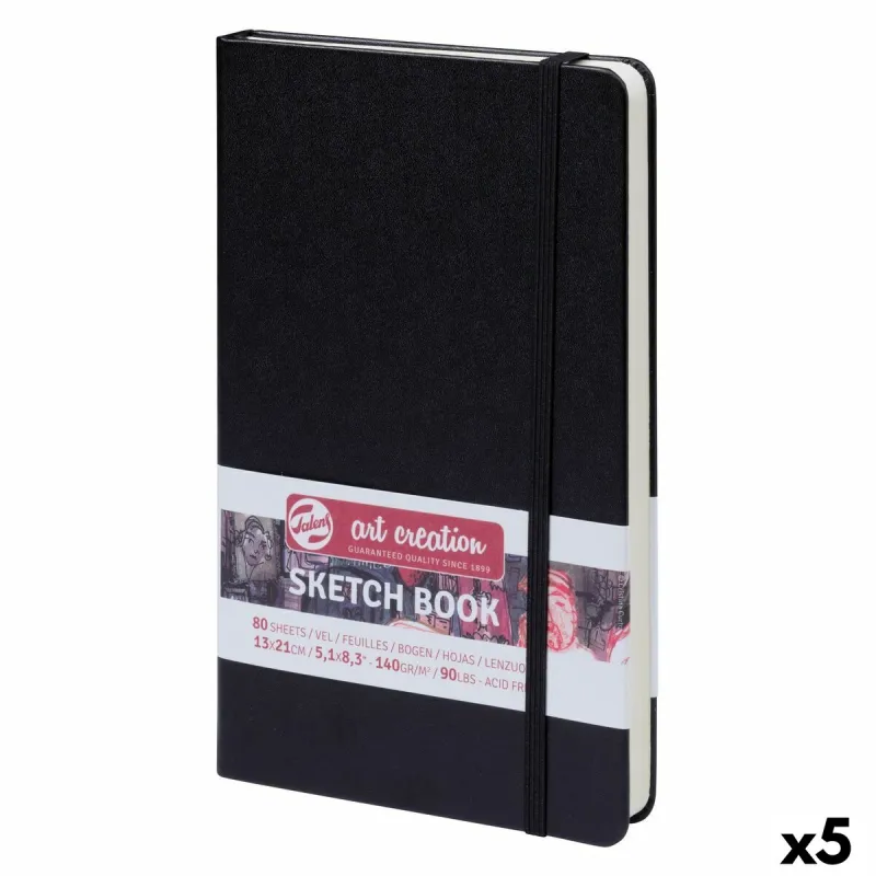 Sketchbook Talens Art Creation Sketch Book Juoda 80 Paklodės 13 x 21 cm (5 vnt.)
