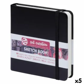 Sketchbook Talens Art Creation Sketch Book Musta 80 Levyt 12 x 12 cm (5 osaa)