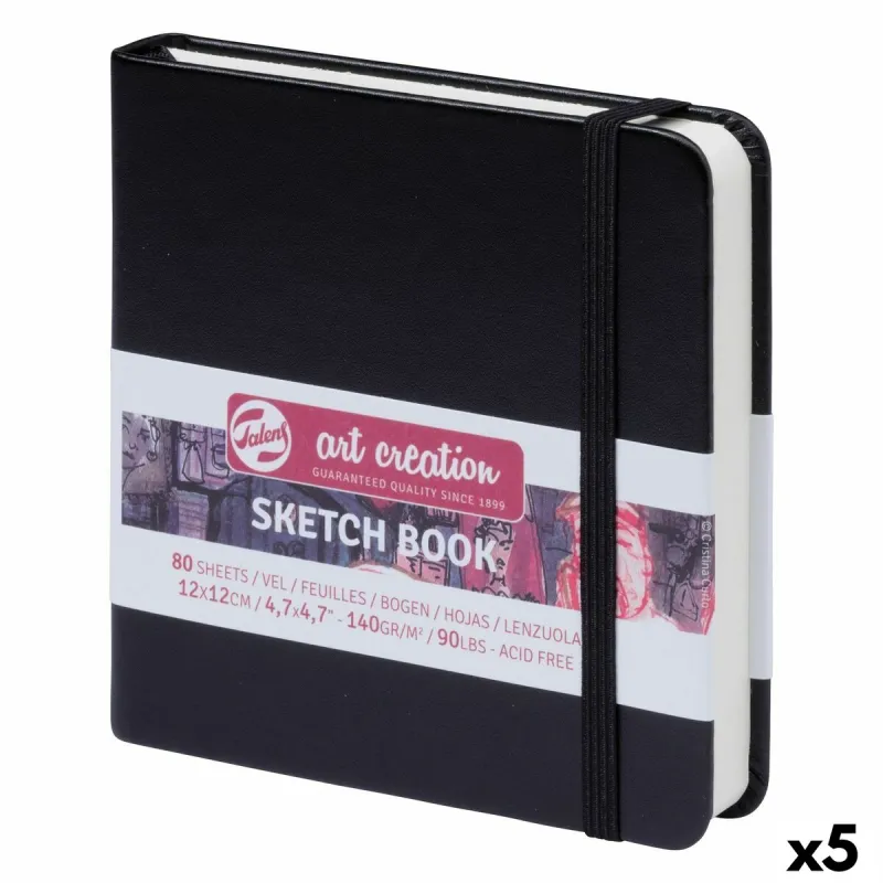 Sketchbook Talens Art Creation Sketch Book Чёрный 80 Листья 12 x 12 cm (5 штук)