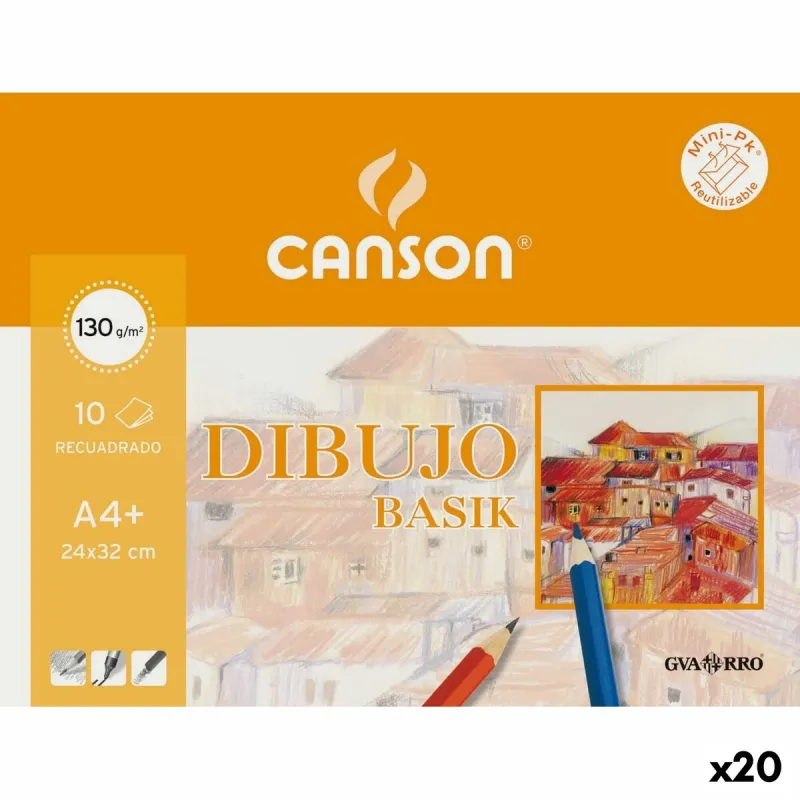 Piešimo bloknotas Canson 10 Paklodės A4 (20 vnt.)