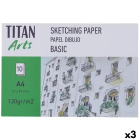 Piirustuspaperi Titan Arts BASIC Valkoinen A4 10 Levyt (3 osaa)