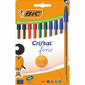 Kuulakärkikynäsetti Bic Bic Cristal Fine 516356 Vihreä Monivärinen