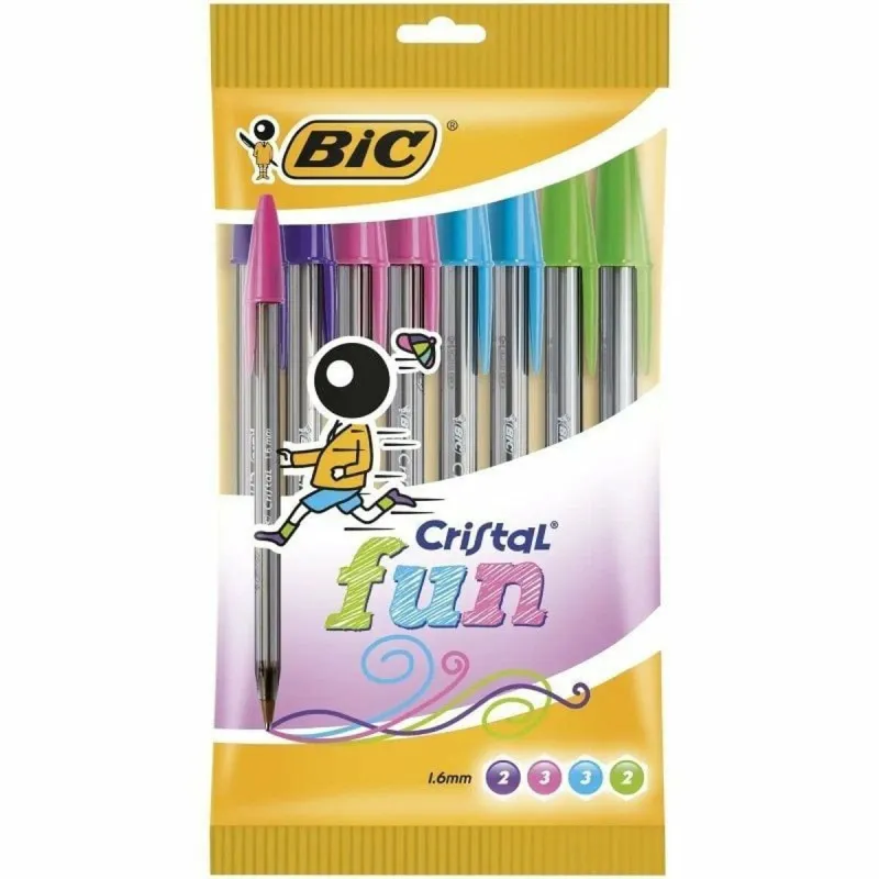 Набор ручек Bic Cristal Fun 921342 Разноцветный 10 Предметы (10 штук)
