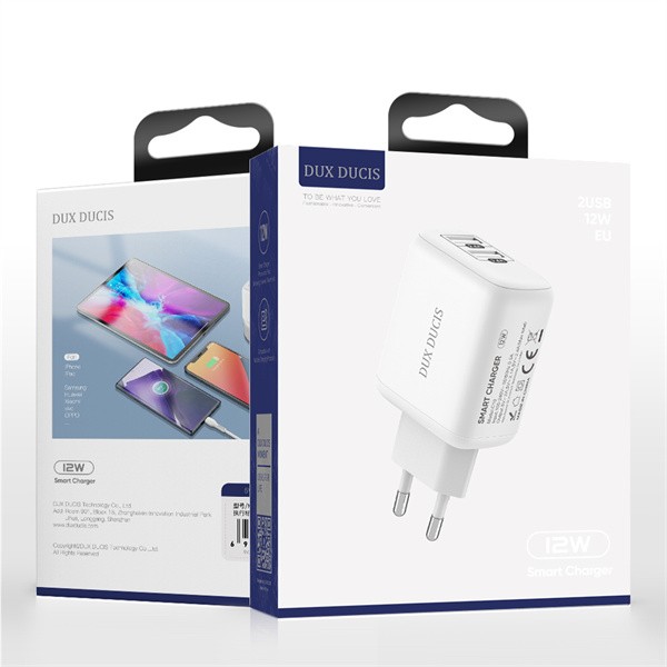 Charger Dux Ducis C10 2xUSB-A 12W white