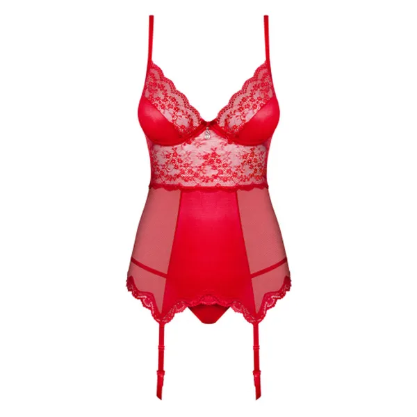 Alusvaatesetti Obsessive OB3360 Punainen S/M
