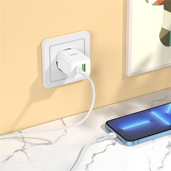 Įkroviklis Hoco N28 20W USB-C/USB-A juodas