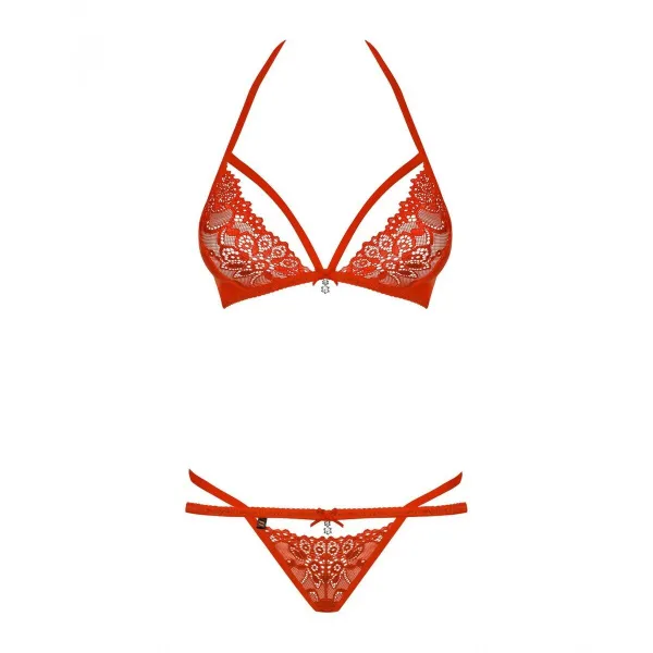Underwear Set Obsessive 838-SET-3 Red S/M