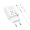 Charger Hoco N71 30W GaN USB-C/USB-A + USB-C to Lightning cable 1.0m white