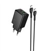 Charger Hoco N71 30W GaN USB-C/USB-A + USB-C to USB-C cable 1.0m black