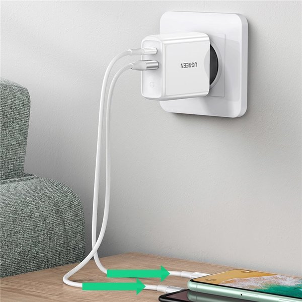 Charger Ugreen CD170 36W USB-C/USB-A white