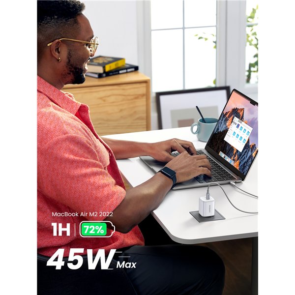 Charger Ugreen CD294 45W GaN 2xUSB-C white
