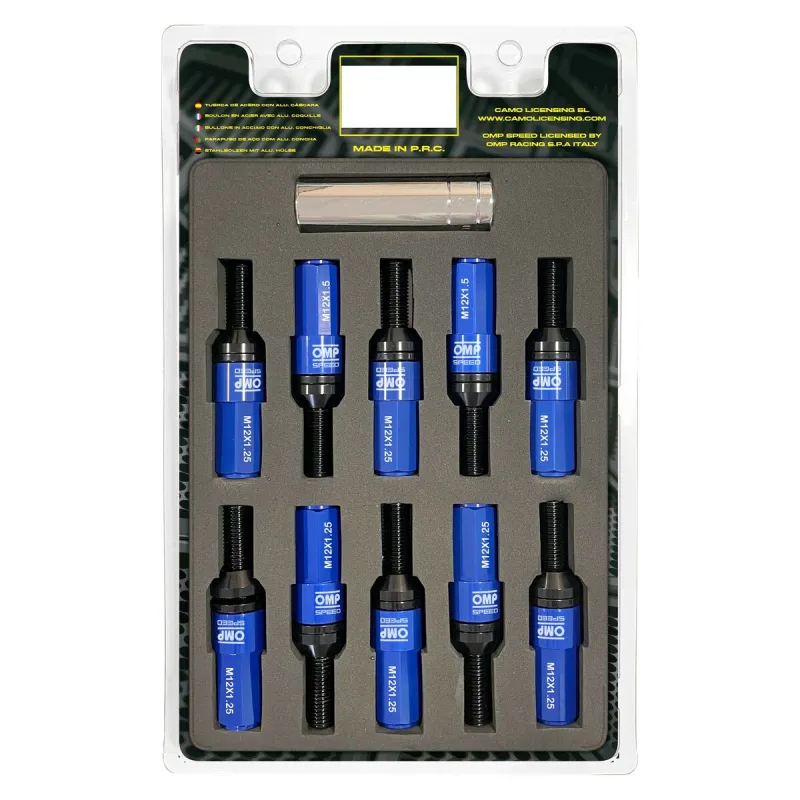 Varžtų komplektas OMP OMPS09971207 28 mm Mėlyna M12 x 1,25