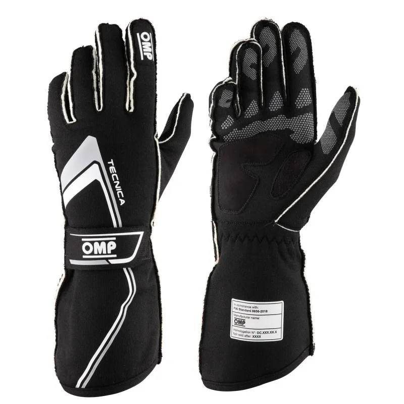 Pirštinės OMP TECNICA Juoda XL FIA 8856-2018 (1 vnt.)