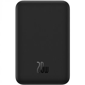 Išorinė baterija Power Bank Baseus Magnetic Mini 20W 20000mAh juoda PPCX150001