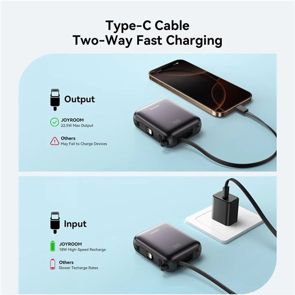 External battery Power Bank Joyroom JR-PBF27 22.5W Mini 10000mAh black