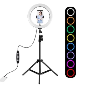 Puluz 1.1m tripod with RGBW LED lighting 26cm vlog / stream / smartphone PKT3044