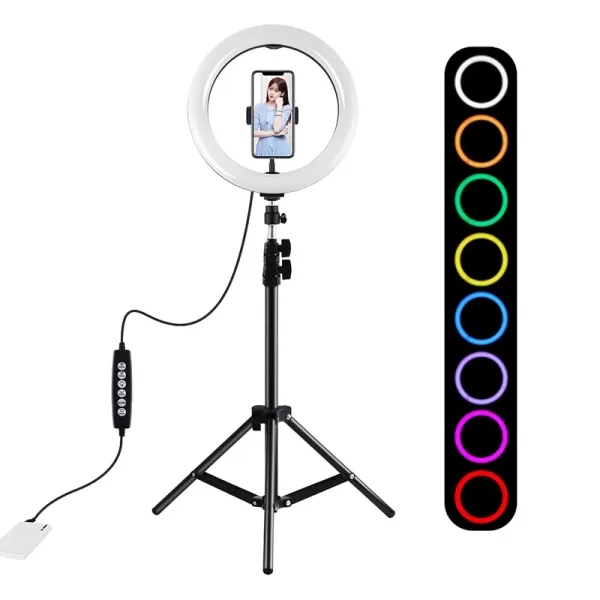 Puluz 1.1m tripod with RGBW LED lighting 26cm vlog / stream / smartphone PKT3044