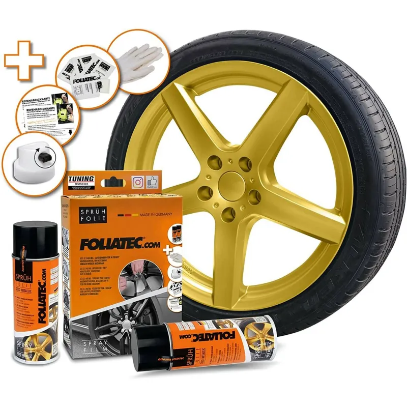 Vedelkumm autodele Foliatec Kuldne metalne 2 x 400 ml
