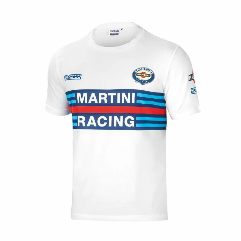 Marškinėliai su trumpomis rankovėmis Sparco MARTINI RACING M dydis Balta