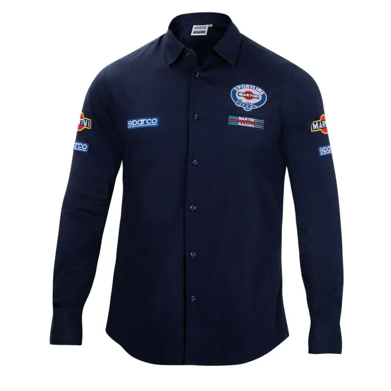 Vyriškimarškiniaisu ilgomis rankovėmis Sparco Martini Racing Mėlyna (Dydis S)