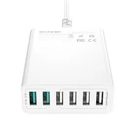 Charger 6x USB Blitzwolf BW-S15, QC 3.0, 60 W (white)