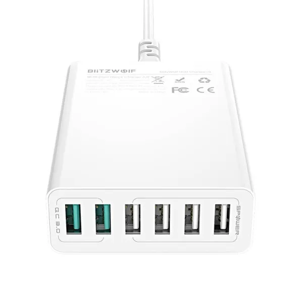 Charger 6x USB Blitzwolf BW-S15, QC 3.0, 60 W (white)