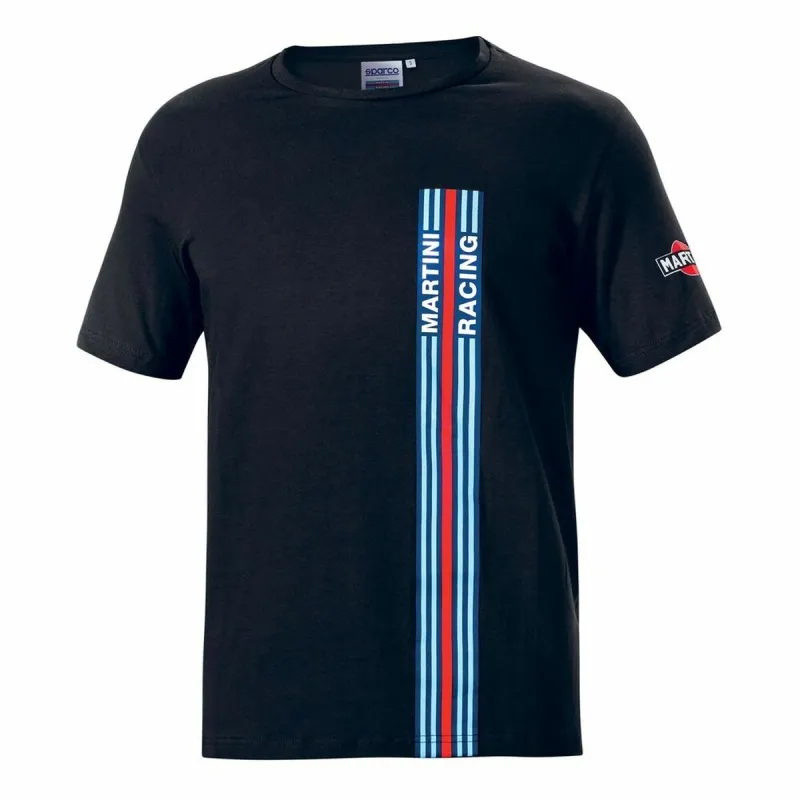 Vyriški marškinėliai su trumpomis rankovėmis Sparco Martini Racing Juoda (Dydis M)