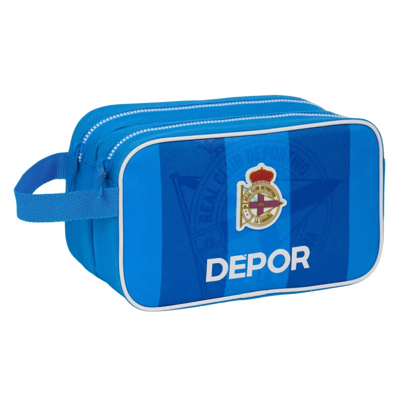 Mokyklinis higienos reikmenų krepšys R. C. Deportivo de La Coruña Mėlyna Sportas 26 x 15 x 12.5 cm