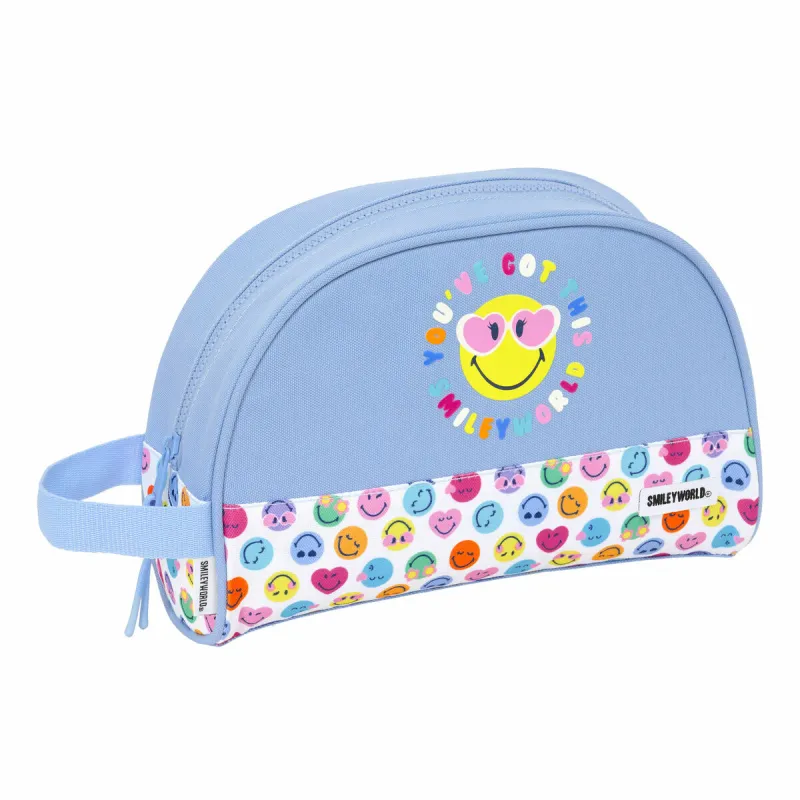 Kelionių reikmenų dėžutė Smiley Joyful Spalvotas Šviesiai mėlyna Perdirbama 28 x 18 x 10 cm