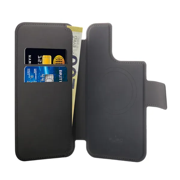 PURO Folio MagSafe Case - Case 2in1 for iPhone 14 Pro / 13 Pro (Black)
