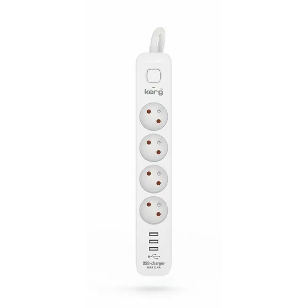 4-socket plugboard with power switch Kerg M02414 (3 m)