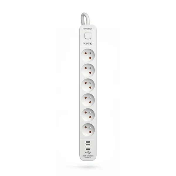 Power Socket - 6 Sockets with Switch Kerg M02601 (1,5 m)