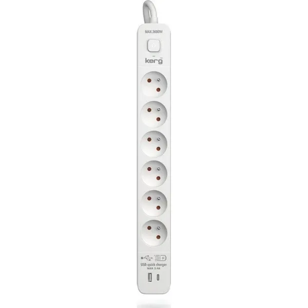 Power Socket - 6 Sockets with Switch Kerg M02602 (3 m)