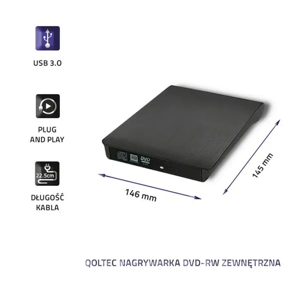 DVD-tallennin Qoltec 51857