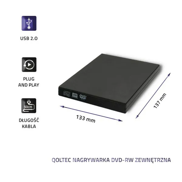 DVD-tallennin Qoltec 51858