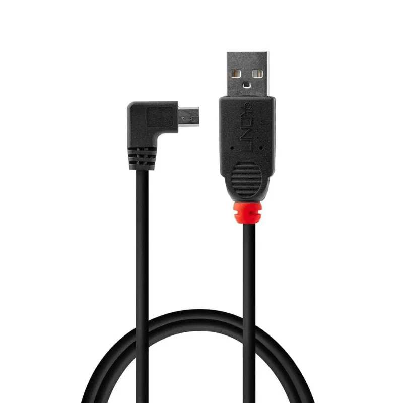 USB 2.0 A uz Mini USB B Kabelis LINDY 50 cm Melns