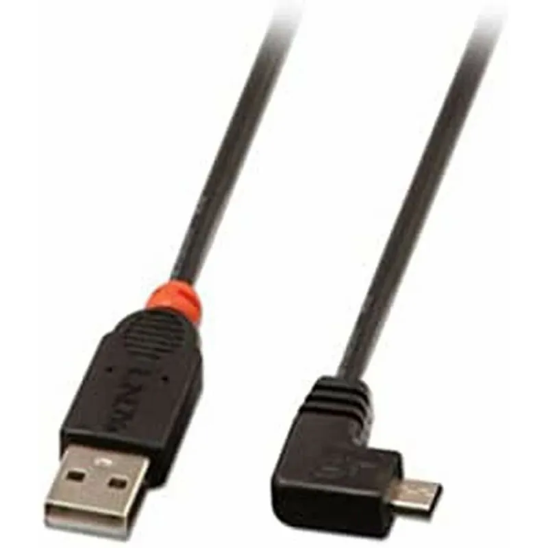 USB 2.0 A - Micro USB B kabelis LINDY 5 m 50 cm Juoda Raudona