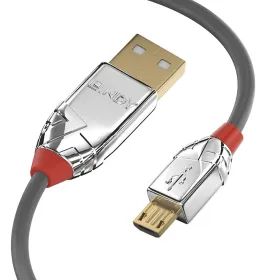 USB 2.0 A - Micro USB B kabelis LINDY Pilka 2 m